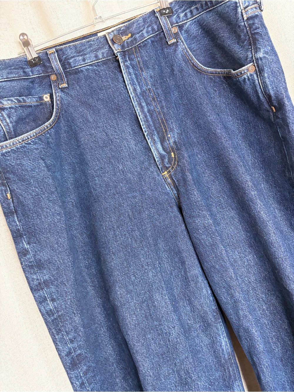 Agolde Wide-Leg Dark Blue Denim Jeans - Picture 5 of 10